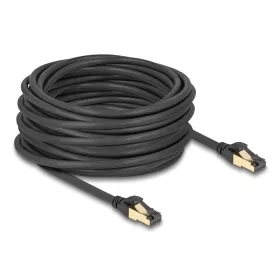   Delock RJ45 hálózati kábel Cat.6A apa - apa S/FTP fekete 15 m - Cat.7 nyers kábellel, mely alkalmas bel- és kültéri használatra (80253)