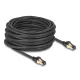 Delock RJ45 hálózati kábel Cat.6A apa - apa S/FTP fekete 15 m - Cat.7 nyers kábellel, mely alkalmas bel- és kültéri használatra (80253)