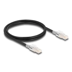   Delock RJ45 hálózati kábel Cat.6A S/FTP biztonsági klipsz csomaggal 1 m fekete