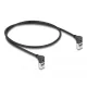 Delock RJ45 hálózati kábel Cat.6A S/FTP vékony 90  fokban felfelé / felfelé hajló 0,5 m fekete