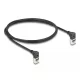 Delock RJ45 hálózati kábel Cat.6A S/FTP vékony 90  fokban felfelé / felfelé hajló 1 m fekete