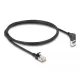 Delock RJ45 hálózati kábel Cat.6A S/FTP vékony 90  fokban felfelé hajló / egyenes 1 m fekete