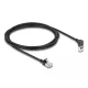 Delock RJ45 hálózati kábel Cat.6A S/FTP vékony 90  fokban felfelé hajló / egyenes 2 m fekete