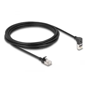   Delock RJ45 hálózati kábel Cat.6A S/FTP vékony 90  fokban felfelé hajló / egyenes 3 m fekete