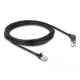 Delock RJ45 hálózati kábel Cat.6A S/FTP vékony 90  fokban felfelé hajló / egyenes 3 m fekete