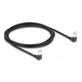   Delock RJ45 hálózati kábel Cat.6A S/FTP vékony 90  fokban lefelé / lefelé hajló 2 m fekete