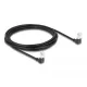 Delock RJ45 hálózati kábel Cat.6A S/FTP vékony 90  fokban lefelé / lefelé hajló 3 m fekete