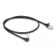 Delock RJ45 hálózati kábel Cat.6A S/FTP vékony 90  fokban lefelé hajló / egyenes 0,5 m fekete