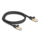 Delock RJ45 hálózati kábel fonott borítással Cat.6A S/FTP apa - apa 1 m fekete (80317)