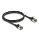 Delock RJ45 hálózati kábel Cat.8.1 F/FTP Slim Pro 1 m, fekete (80339)