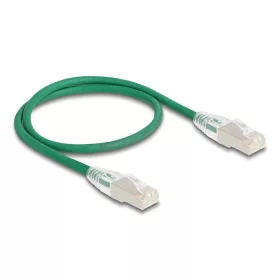   Delock RJ45 hálózati kábel Cable Cat.6A apa   apa hajlított csatlakozóval U/FTP Slim 0,5 m, zöld (80364)
