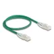 Delock RJ45 hálózati kábel Cable Cat.6A apa   apa hajlított csatlakozóval U/FTP Slim 0,5 m, zöld (80364)