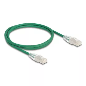   Delock RJ45 hálózati kábel Cable Cat.6A apa   apa hajlított csatlakozóval U/FTP Slim 1 m, zöld (80365)