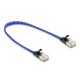 Delock RJ45 lapos hálózati kábel fonott borítással Cat.6A U/FTP 0,3 m, kék (80381)
