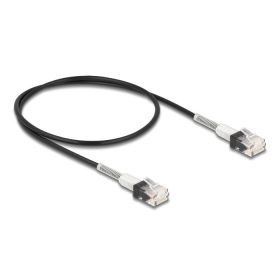   Delock RJ45 hálózati kábel dupla hajlítás védelemmel Cat.6A UTP Slim 0,5 m, fekete (80388)