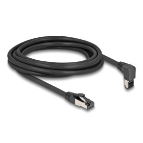   Delock RJ45 hálózati kábel Cat.8.1 S/FTP 90  fokban felfelé hajló / egyenes 3 m fekete (80396)