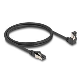   Delock RJ45 hálózati kábel Cat.8.1 S/FTP 90  fokban lefelé hajló / egyenes 1 m fekete (80400)