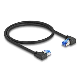   Delock RJ45 hálózati kábel Cat.6A S/FTP jobb / bal, hajlított, 0,5 m, fekete színű (80420)