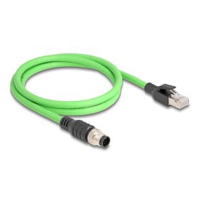   Delock Kábel M12 A kódolt 8 tűs apa - RJ45 apa PUR (TPU) 1 m (80421)