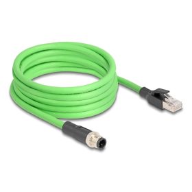   Delock Kábel M12 D kódolt 4 tűs apa - RJ45 apa PUR (TPU) 5 m (80429)