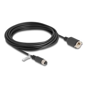   Delock M12 kábel A-kódú 8 tűs anya - RJ45 anya Cat.5e FTP installálásához 5 m, fekete (80440)