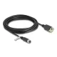 Delock M12 kábel A-kódú 8 tűs anya - RJ45 anya Cat.5e FTP installálásához 5 m, fekete (80440)