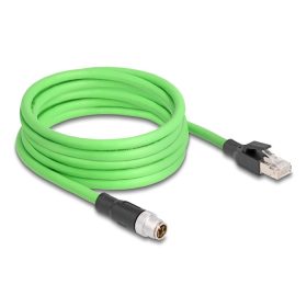   Delock Kábel M12 X kódolt 8 tűs apa - RJ45 apa PUR (TPU) 5 m (80444)