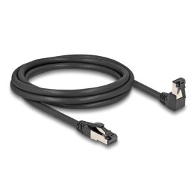   Delock RJ45 hálózati kábel Cat.8.1 S/FTP 90  fokban lefelé hajló / egyenes 2 m fekete (80446)
