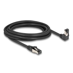   Delock RJ45 hálózati kábel Cat.8.1 S/FTP 90  fokban lefelé hajló / egyenes 3 m fekete (80447)