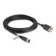 Delock M12 kábel D-kódú 4 tűs anya - RJ45 anya Cat.5e FTP installálásához 5 m, fekete (80455)