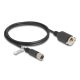Delock M12 kábel X-kódú 8 tűs anya - RJ45 anya Cat.6A S/FTP installálásához 1 m, fekete (80460)