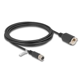  Delock M12 kábel X-kódú 8 tűs anya - RJ45 anya Cat.6A S/FTP installálásához 3 m, fekete (80462)