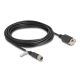 Delock M12 kábel X-kódú 8 tűs anya - RJ45 anya Cat.6A S/FTP installálásához 5 m, fekete (80463)