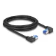 Delock RJ45 hálózati kábel Cat.6A S/FTP jobb / bal, hajlított, 2 m, fekete színű (80465)