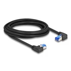   Delock RJ45 hálózati kábel Cat.6A S/FTP jobb / bal, hajlított, 3 m, fekete színű (80466)