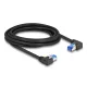 Delock RJ45 hálózati kábel Cat.6A S/FTP jobb / bal, hajlított, 3 m, fekete színű (80466)
