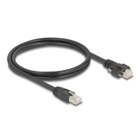   Delock Kábel RJ45 apa - RJ45 apa csavarokkal 20 mm GigE kamerához Cat.6A S/FTP 1 m fekete (80477)
