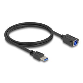   Delock USB 5 Gbps kábel A-típusú USB apa   B-típusú USB anya installációhoz 1 m, fekete (80485)