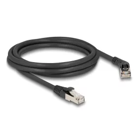   Delock RJ45 hálózati kábel Cat.6A S/FTP 45 -ben jobbra hajlított apa   egyenes apa 2 m fekete (80490)