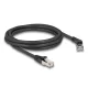 Delock RJ45 hálózati kábel Cat.6A S/FTP 45 -ben jobbra hajlított apa   egyenes apa 2 m fekete (80490)