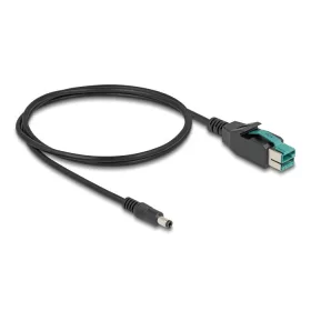   Delock PoweredUSB kábel apa 12 V - DC 5,5 x 2,5 mm apa 1 m (80495)