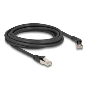   Delock RJ45 hálózati kábel Cat.6A S/FTP 45 -ben jobbra hajlított apa   egyenes apa 3 m fekete (80498)