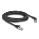 Delock RJ45 hálózati kábel Cat.6A S/FTP 45 -ben jobbra hajlított apa   egyenes apa 3 m fekete (80498)