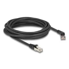   Delock RJ45 hálózati kábel Cat.6A S/FTP 45 -ben jobbra hajlított apa   egyenes apa 5 m fekete (80499)