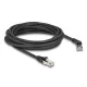 Delock RJ45 hálózati kábel Cat.6A S/FTP 45 -ben jobbra hajlított apa   egyenes apa 5 m fekete (80499)