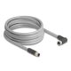 Delock M12 kábel L-kódolt 5 tűs egyenes apa   jobbra hajlított anya PUR húzóláncokhoz alkalmas 5 m szürke (80545)