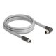 Delock M12 kábel L-kódolt 5 tűs jobbra hajlított apa   egyenes anya PUR húzóláncokhoz alkalmas 2 m szürke (80548)