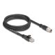 Delock M12 kábel X-kódolt 8 tűs apa - RJ45 apa Cat.5e S/FTP flexibilis 2 m fekete