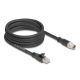 Delock M12 kábel X-kódolt 8 tűs apa - RJ45 apa Cat.5e S/FTP flexibilis 5 m fekete