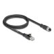 Delock M12 kábel X-kódolt 8 tűs apa - RJ45 anya Cat.5e S/FTP flexibilis 1 m fekete